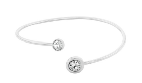 Calvin Klein Pevný otvorený náramok s kryštálmi Twisted Bezel Solitaire 35000773