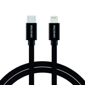 SWISSTEN TEXTILE dátový kábel USB-C - LIGHTNING 2m čierna (71529201)