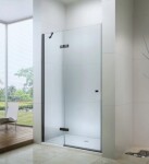 MEXEN - ROMA krídlové dvere 120x190 cm 6mm, čierne, transparent so stenovým profilom 854-120-000-70-00