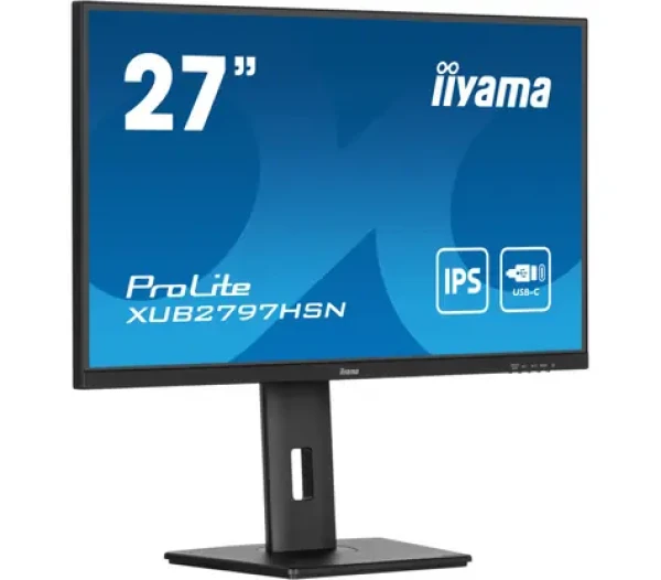 27" IIYAMA ProLite XUB2797HSN-B2 čierna / IPS / 1920x1080 / 16:9 / 1ms / 1000:1 / 300cd / repro / HDMI / DP / USB-C (XUB2797HSN-B2)