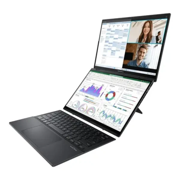 Asus Zenbook Duo UX8406CA Inkwell šedá / Notebook / 2× 14" OLED FHD + Touch / Intel Core Ultra 7 255H / 32GB / 1TB SSD (UX8406CA-QL121W)