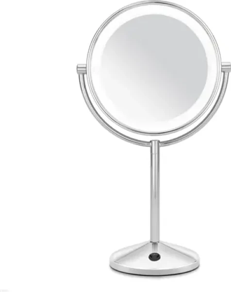 Babyliss 9436E strieborná / Kozmetické zrkadlo / priemer 22 cm / osvetlenie / 10x zväčšenie (9436E)