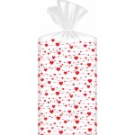 Maličká taštička na sladkosti a čokoládu 10ks 21x11cm srdiečka - Alvarak - Alvarak