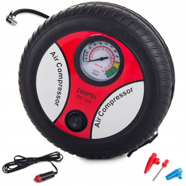 Verk AUTOKOMPRESOR KOMPRESOR 12V 260PSI/18bar + KONCOVKY