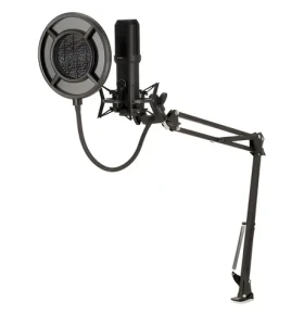 Nedis Streamovací a herný mikrofón / Stolný mikrofón / kardioidný / 360° rameno / dotykové stlmenie / USB-A / RGB (GSMIC410BK)