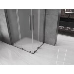 MEXEN/S - Velar Duo sprchovací kút, posuvné dvere 90 x 80, dekor, grafit kartáčovaná 871-090-080-32-66