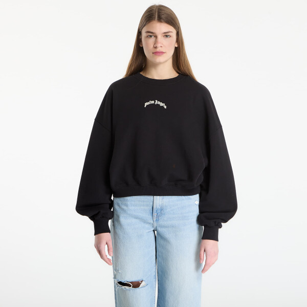 Mikina Palm Angels Curved Logo Loose Crop Crew Black/ Tofu M