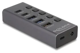 DeLock USB Hub 5 Gbps sivá / USB hub / 2× USB-A + 2× USB-C / hosť USB-C (64248)