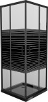 MEXEN/S - Rio sprchovací kút štvorec 80x80, pruhy, čierna + čierna vanička so sifónom 860-080-080-70-20-4070B