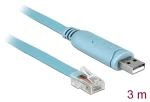 DeLock USB 2.0 Typ-A (M) na RS-232 RJ45 (M) modrá / Adaptér / 3 m / FTDI FT232RL (63289)