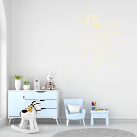 Veselá Stena Samolepka Máša a medveď Farba: béžová, Veľkosť: 100 x 90 cm