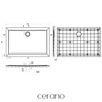 CERANO - Sprchová vanička obdĺžniková Brio - SMC/minerálny kompozit - štruktúrovaná biela - 120x80x4 CER-679504