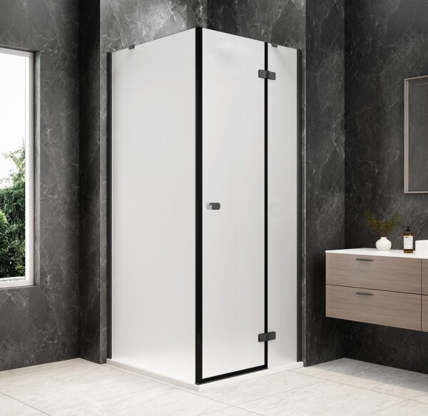 POLYSAN - GLOBE GUN METAL štvorcová sprchová zástena 1000x1000, matné sklo, pravé GB1010-3415MRGM