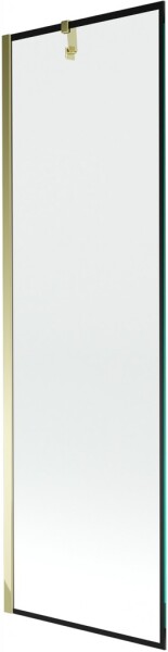 MEXEN/S - Next vaňová zástena FIX 60 x 150, čierna dekor, zlatá 895-060-000-00-70-50