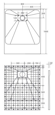 BESCO - Obdĺžniková sprchová vanička VEXO - čierna - Farba - Čierna , Nožičky k vani - Bez nožičiek, Rozmer A - 100, Rozmer B - 80 VEXOOBD1080B