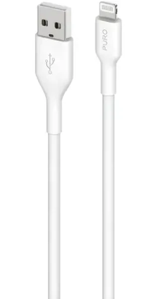Puro Kábel USB-A - Lightning MFI látkový biela / Dátový kábel / MFI / 1,2 m / 12 W