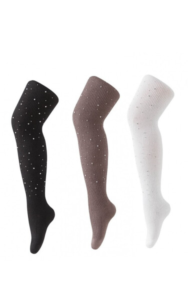 Pančuchy Be Snazzy RA-56 s kryštálmi 104-140 bílá 116-128