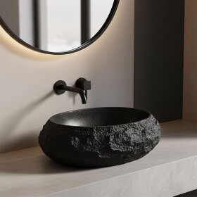REA - Umývadlo na dosku Mika Black 50x38 REA-U4333