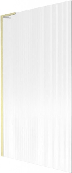 MEXEN/S - Next L vaňová zástena FIX 100 x 150, prúžky, zlatá kartáčovaná 895-100-000-03-09-55