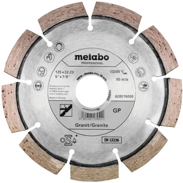 Metabo 628576000 diamantový rezný kotúč Priemer 125 mm Ø otvoru 22.23 mm 1 ks; 628576000