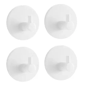 MSV KHEO háčiky na uteráky 4 ks matne biele / oceľ / samolepiace / 45 x 27 mm (3700703990093)