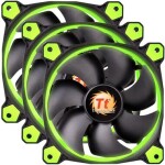 Thermaltake Riing 12 LED zelená 3ks / Ventilátor / 120 mm / Hydraulic Bearing / 1500 RPM @ 24.6 dB / 40.6 CFM (CL-F055-PL12GR-A)