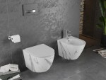 MEXEN - Lena Závesná WC misa vrátane sedátka s slow-slim, Duroplastu, biely kameň 30224094