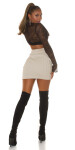 Sexy Highwaist ribbed knitted Miniskirt Einheitsgroesse