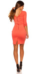 Sexy KouCla shift dress with mesh and embroidery salmon 10