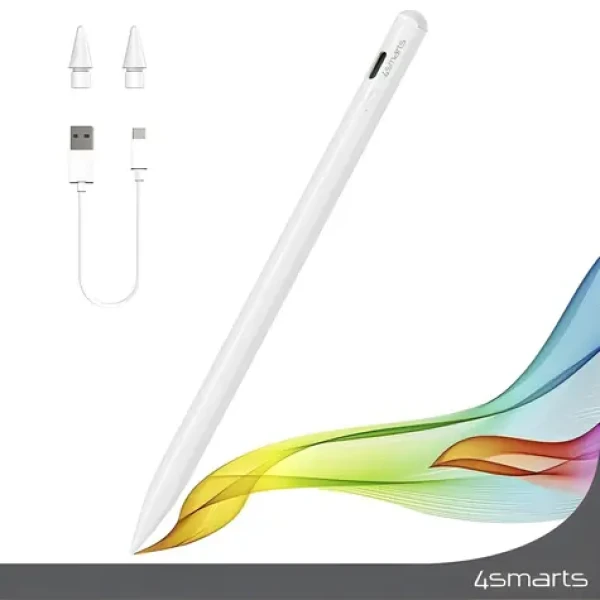 4smarts Pencil Pre 3 biela / Aktívny stylus / magnetické uchytenie / USB-C nabíjanie / pre iPad (540565)