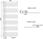 MEXEN - Neptún vykurovací rebrík/radiátor 1200 x 500 mm, 456 W, čierna W101-1200-500-00-70