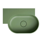 OMNIRES - OVO M+ umývadlo na dosku/závesné - ľavé, 55 x 38 cm, olive mat; OVO555UWLOL