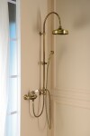SAPHO - VANITY sprchový stĺp s pripojením vody na batériu, hlavová a ručná sprcha, bronz SET066