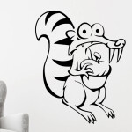 Veselá Stena Samolepka Veverička Scrat Farba: růžová, Veľkosť: 80 x 63 cm