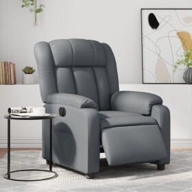 VidaXL vidaXL elektrickýfotel rozkładany, Sivý, obity sztuczną skórą