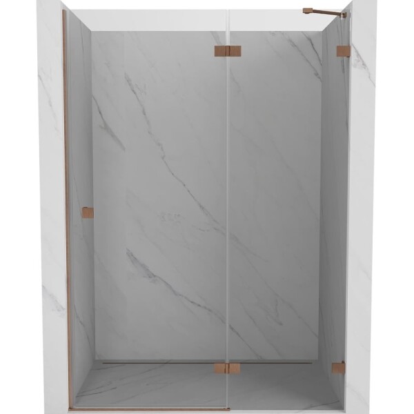 MEXEN/S - Lunar sprchové dvere krídlové pravá 140, transparent, meď kartáčovaná 834-140-000-65-00-P