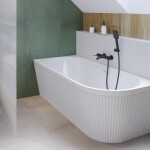 INVENA - Vaňa voľne stojaca k stene ryhovaná 170 glamour trend ľavá sifón biely; AN-02-12L-M
