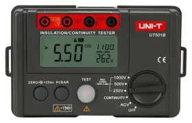 UNI-T UT501B / Merač izolačného odporu / 250/500/1000 V / do 5 G? / funkcie PI a DAR (UT501B)