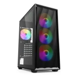 Sharkoon VK4 Rainbow čierna / ATX / 2x USB-A 3.0 / 4X 120mm RGB / bez zdroja / priehľadná bočnica (4044951044108)