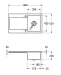 VILLEROY & BOCH VILLEROY & BOCH - Keramický drez Villeroy &amp; Boch Siluet 50, 333501R1 White Alpin 333501R1