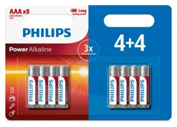 Philips LR03P8BP/10 / Batéria / AAA (LR03) / Alkalické / 4+4 ks (8712581644130)