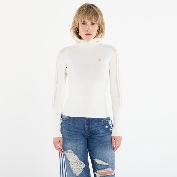 Tričko adidas Knitted Hooded Long Sleeve Off White XS