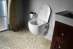 SAPHO - BRILLA CLEANWASH závesná WC misa s bidet. spŕškou, Rimless, 36,5x53cm, biela 100612