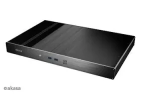 Akasa A-ITX28-M1B Galileo TX / Skriňa mini-ITX / bez ventilátora / 4X 2.5" HDD/SSD / PCIe slot / voliteľne 1U rack (A-ITX28-M1B)