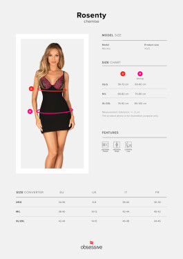 Jemná košieľka Rosenty chemise - Obsessive XL/2XL originál