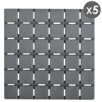 MSV QUADRO súprava 5 ks protišmykových podložiek šedá / SBS kaučuk / 13 x 13 cm