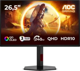 26.5" AOC Gaming Q27G4ZDR čierna / QD-OLED / 2560x1440 / 16:9 / 240Hz / HDR10 / 2x HDMI + DP / VESA (Q27G4ZDR)