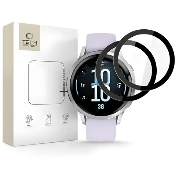 Tech-Protect Glass Flex+ Garmin Venu 4 41mm čierna / Ochranné sklo / Hybridné / 2 ks
