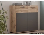 Skrinka Mason 80 cm, dub/šedá%