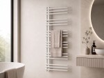 CERANO - Koupelnový radiátor Burke - L/P - asymetrické připojení 50mm - 430 W - bílá lesklá - 1200x500 mm CER-196266